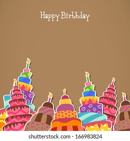 Vector Illustration of a Happy Birthday Greeting Card