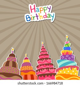 Vector Illustration of a Happy Birthday Greeting Card