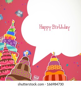 Vector Illustration of a Happy Birthday Greeting Card