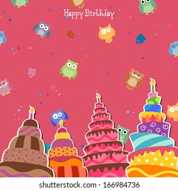 Vector Illustration of a Happy Birthday Greeting Card