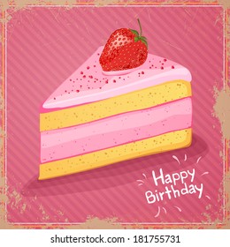 Vector Illustration of a Happy Birthday Greeting Card