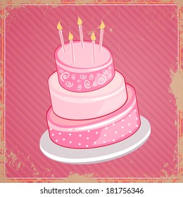 Vector Illustration of a Happy Birthday Greeting Card