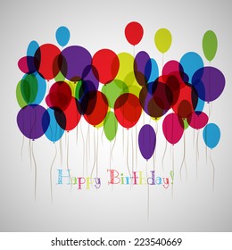 Vector Illustration of a Happy Birthday Greeting Card