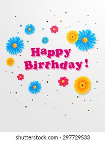 Vector Illustration of a Happy Birthday Greeting Card