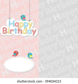 Vector Illustration of a Happy Birthday Greeting Card
