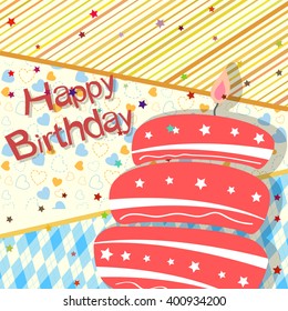 Vector illustration of happy birthday greeting card