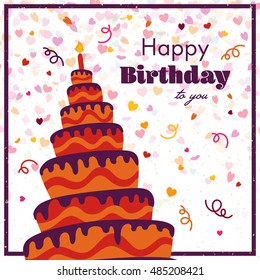 Vector Illustration of a Happy Birthday Greeting Card
