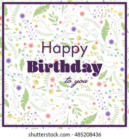 Vector Illustration of a Happy Birthday Greeting Card