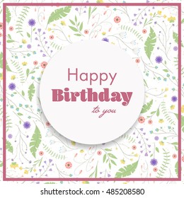 Vector Illustration of a Happy Birthday Greeting Card