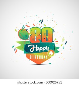 Vector Illustration Happy Birthday Greeting Card Stock Vector (Royalty ...