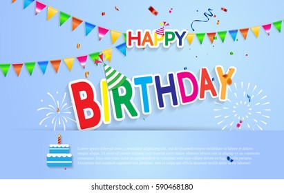 Vector Illustration of a Happy Birthday Greeting Card