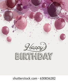 Vector Illustration of a Happy Birthday Greeting Card Design