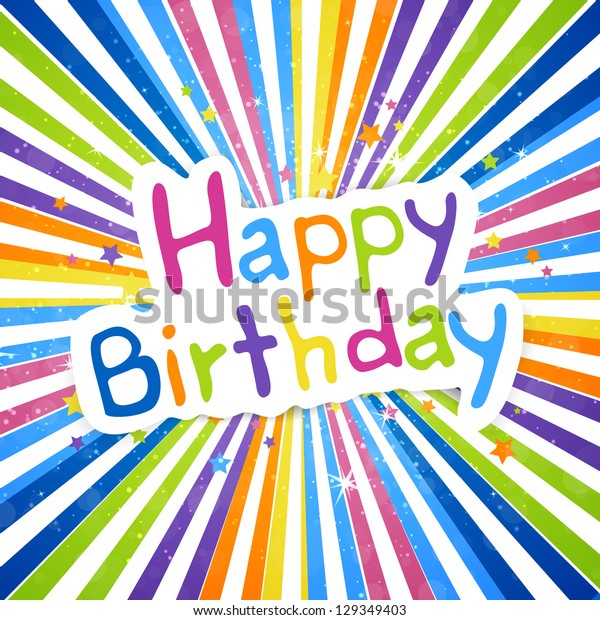 Vector Illustration Happy Birthday Greeting Card Stock Vector (Royalty ...