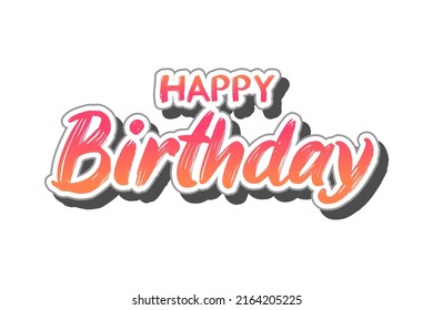 Vector Illustration Happy Birthday Modern Lettering Stock Vector ...