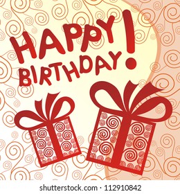 Vector illustration of happy birthday presents pattern