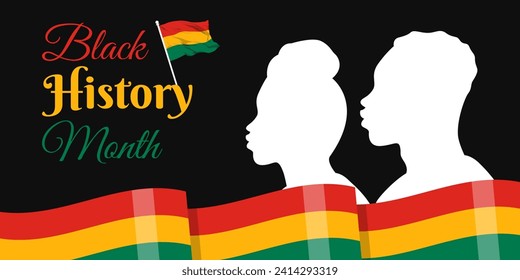 Vector illustration of Happy Black History Month social media feed template