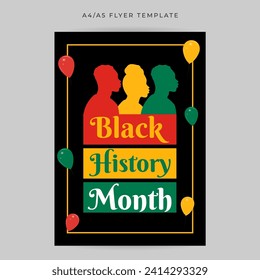 Vector illustration of Happy Black History Month social media feed template