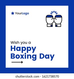 Vector illustration of happy boxing day banner design. 