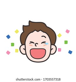 vector illustration of a happy boy
