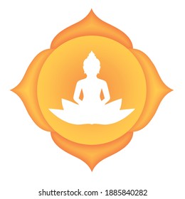 Vector Illustration For Happy Buddha Purnima. Vesak Holiday Festival Template. Meditation, Buddha, Buddhism, Japan
