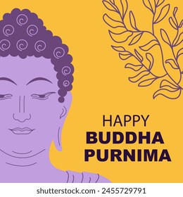 Ilustración vectorial para el Buda Feliz Purnima, fondo del festival de vacaciones Vesak