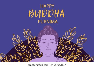 Vector Illustration for Happy Buddha Purnima, Vesak holiday festival background