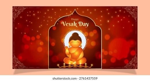Vector illustration of Happy Buddha Purnima social media template