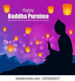 Vektorgrafik für Happy Budha purnima.