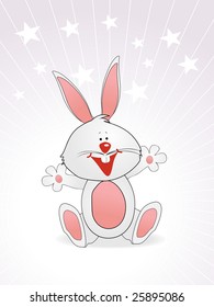 vector illustration of happy bunny