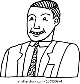 Vector illustration of a happy businessman