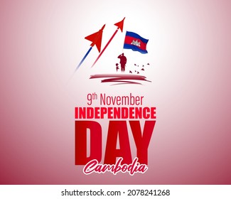Vector illustration of happy Cambodia independence day