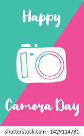 Vector Illustration of Happy Camera Day. Graphic Design for Poster, Background, Art and More.
