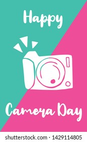 Vector Illustration of Happy Camera Day. Graphic Design for Poster, Background, Art and More.