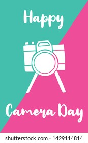Vector Illustration of Happy Camera Day. Graphic Design for Poster, Background, Art and More.