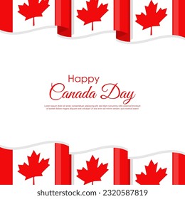 Vector illustration of Happy Canada Day social media story feed mockup template