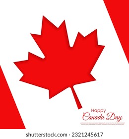 Vector illustration of Happy Canada Day social media story feed mockup template