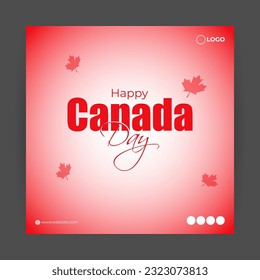 Vector illustration of Happy Canada Day social media story feed mockup template