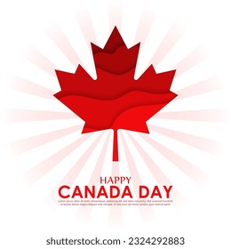 Vector illustration of Happy Canada Day social media story feed mockup template
