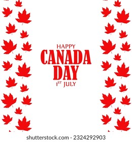 Vector illustration of Happy Canada Day social media story feed mockup template