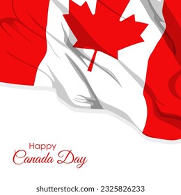 Vector illustration of Happy Canada Day social media story feed mockup template