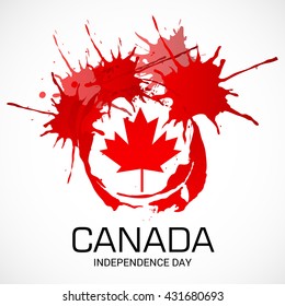 Vector illustration of Happy canada day.