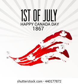 Vector illustration of Happy Canada Day Background.
