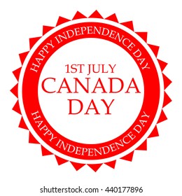 Vector illustration of Happy Canada Day stamp.