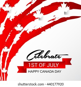 Vector illustration of Happy Canada Day Background.