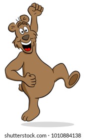 vector illustration of a happy cartoon bear