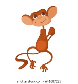 vector illustration of happy cartoon monkey smiling