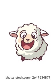 vector illustration happy cartoon sheep