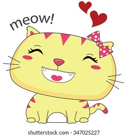 Vector Illustration of Happy Cat