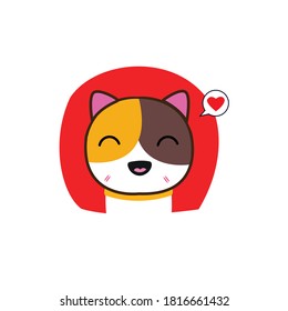 Vector illustration of a happy cat icon