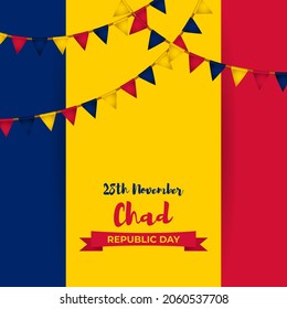 Vector illustration of happy Chad republic day